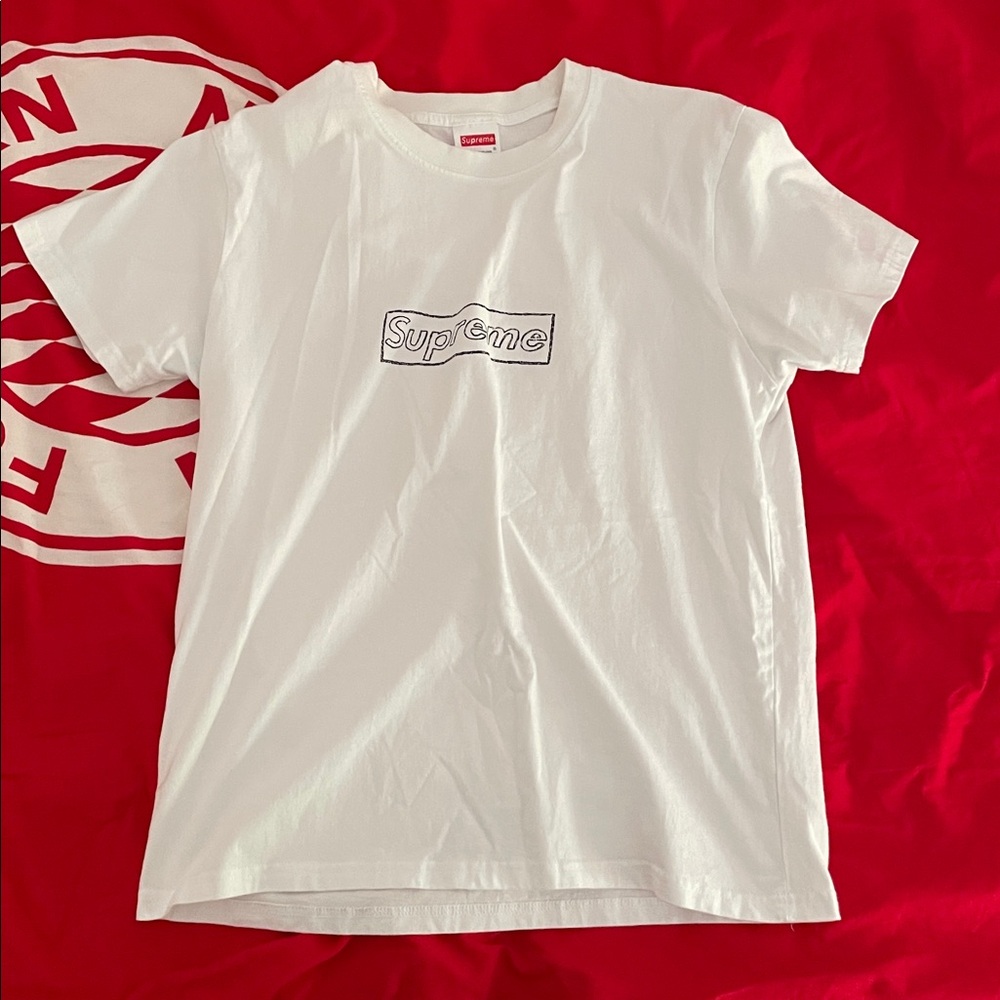 SUPREME X KAWS Chalk Box Logo T shirt White S